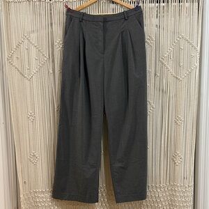 H&M Charcoal Pleated Trousers Womens